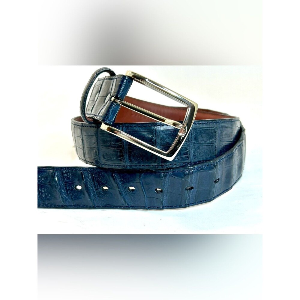Torino Leather Torino Elite Genuine South American Caiman Belt - Navy size 38